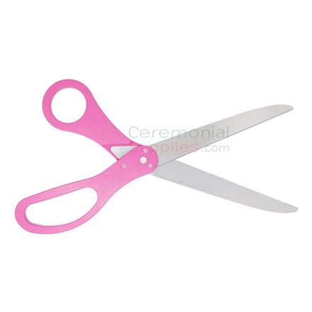 Picture of Giant Pink Ceremonial Ribbon Cutting Scissors.