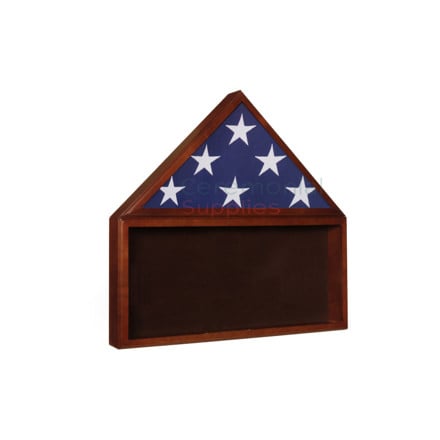 Combination triangle flag display case and rectangle shadow box