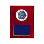 Cherry finish plaque with the US Air Force medallion and black area for engraving