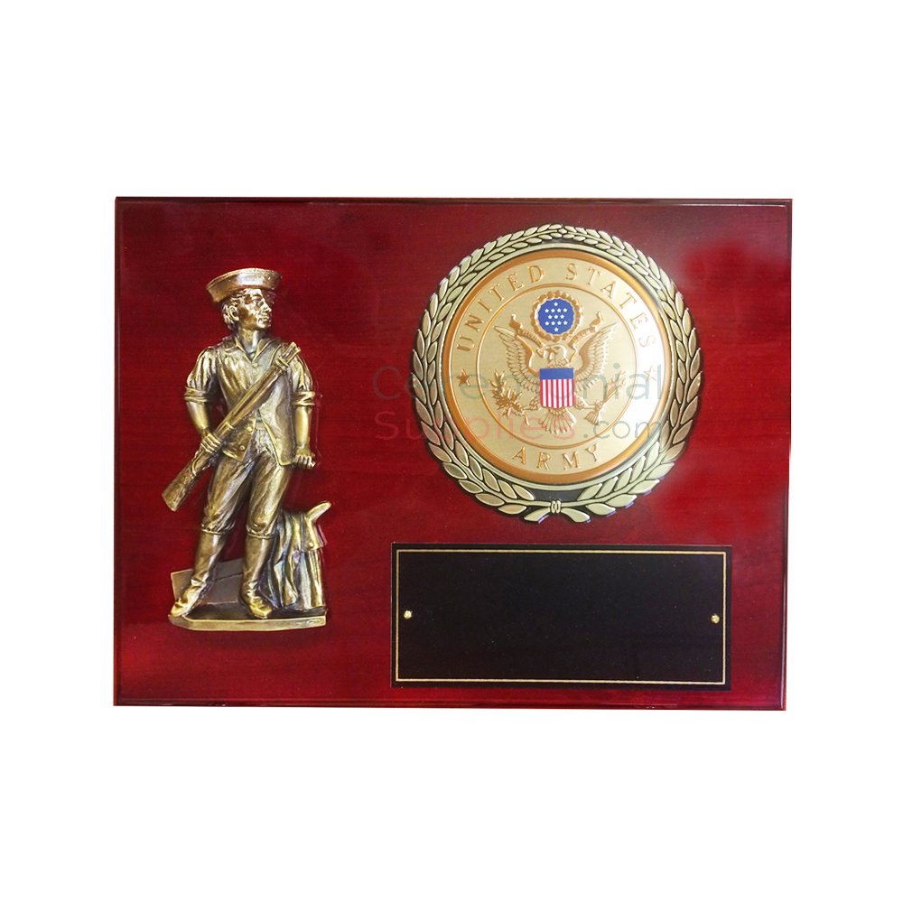 minuteman and army medallion military plaque