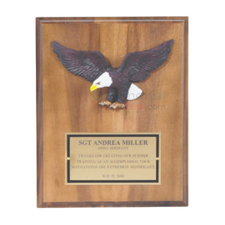 Picture of Bald Eagle on an Award Plaque with Brass Plate for Customization