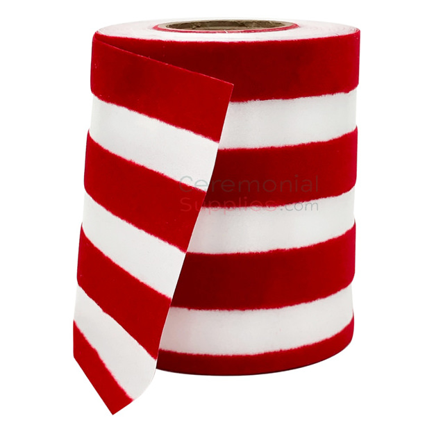 Pictured red and white stripes ribbon
