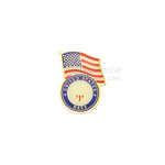 American flag and Navy insignia lapel pin