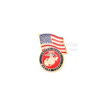American flag and Marine Corps insignia lapel pin