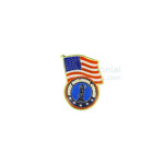 American flag and National Guard insignia lapel pin