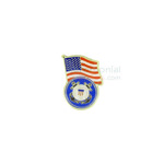 American flag and Coast Guard insignia lapel pin