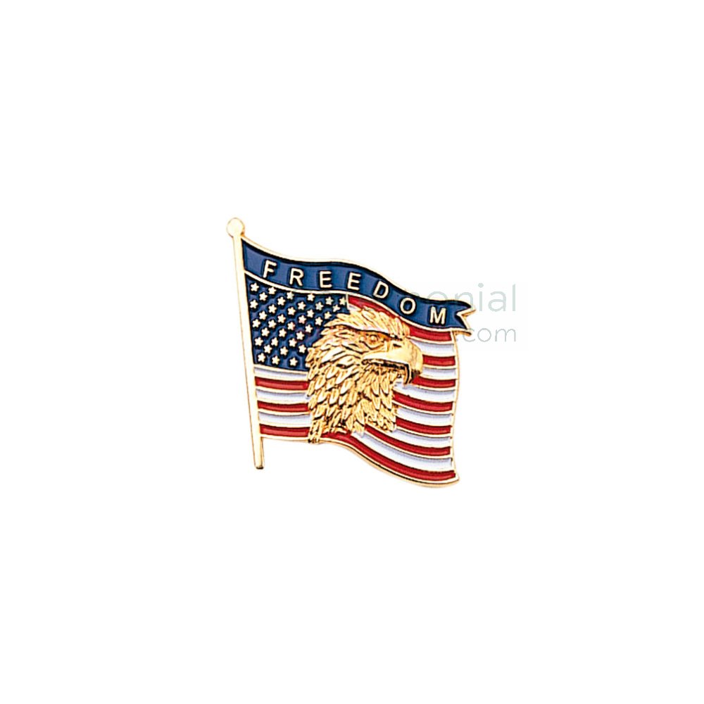 HAT PIN BRAND NEW ENAMEL USA Flag Eagle The Right to Keep and Bear Arms LAPEL 