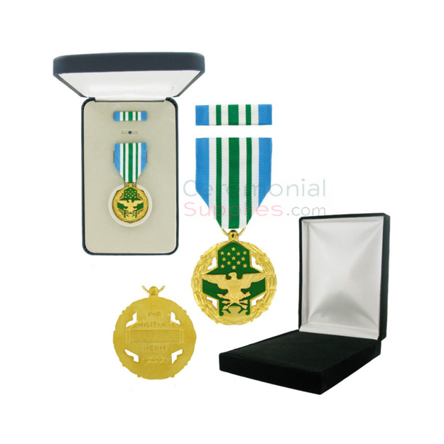 Display of the Joint Service Military medal with option for the black velour box or official Government box.