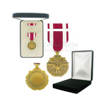 Image of Meritorious Service medal with black velour and Govt. Official boxes