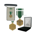 Pictured  1-3/8 Inch Navy & Marine Corps Commendation Military Medalwith Black Velour and Official Govt. Boxes