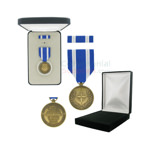 Pictured  1-3/8 Inch NATO Non-Article 5 Medal for Afghanistan with Black Velour and Official Govt. Boxes