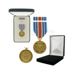 Pictured  1-3/8 Inch Global War On Terrorism Expeditionary Military Medal with Black Velour and Official Govt. Boxes