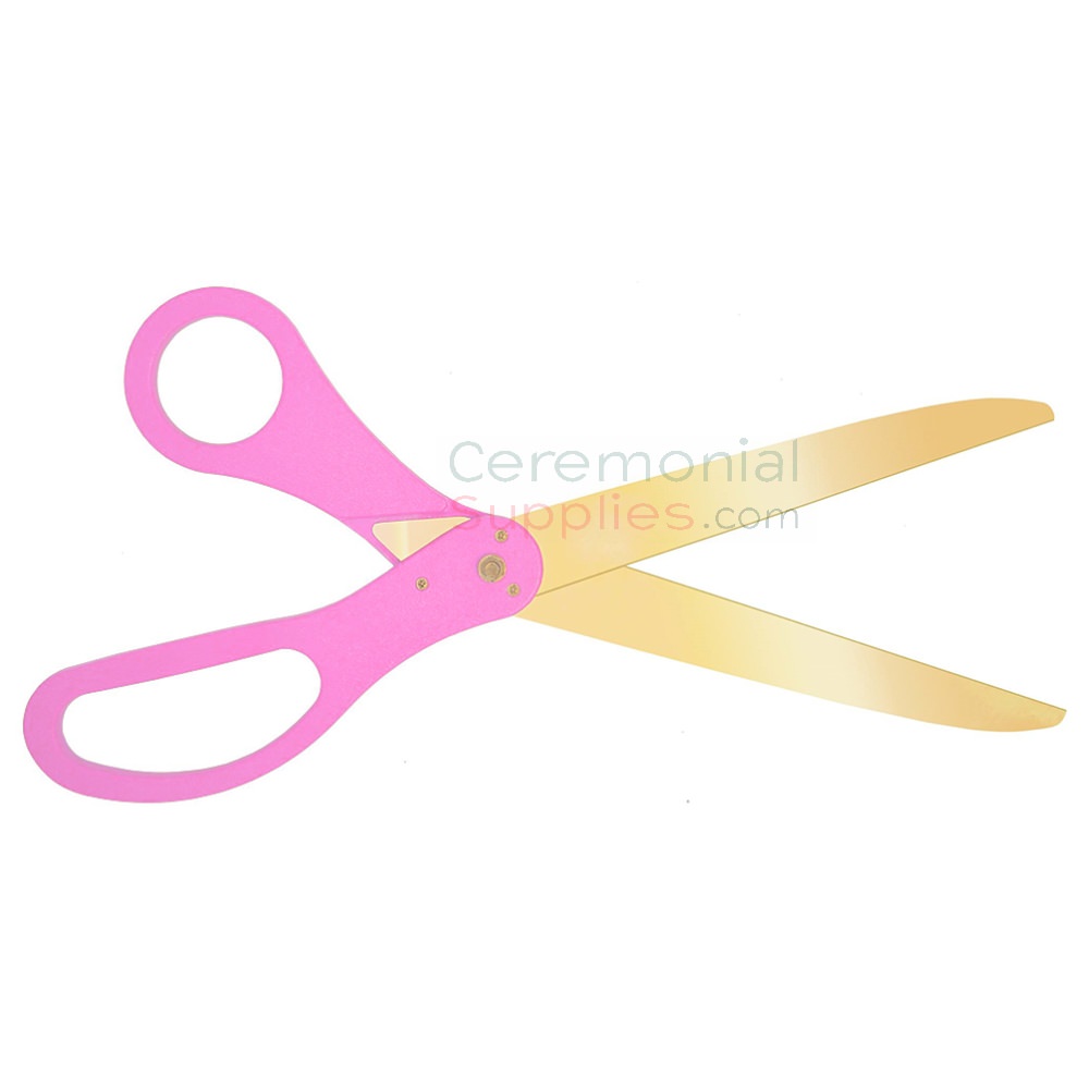 Pink Ceremonial Ribbon Cutting Scissors  Ceremonial Groundbreaking, Grand  Opening , Crowd Control & Memorial Supplies