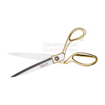 Image of Golden Handle Stainless Steel Ceremonial Scissors with Engraving