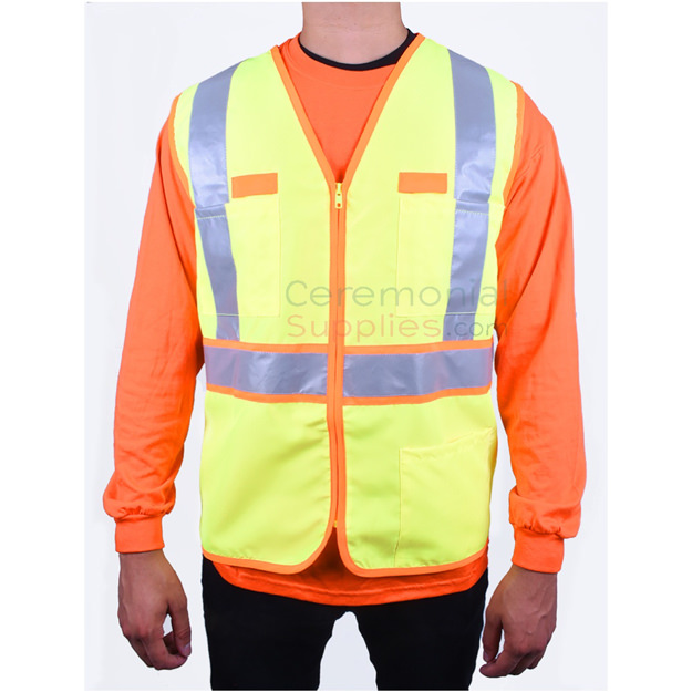 Man wearing Dual-color Safety Vest