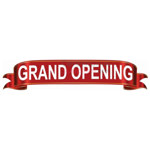 Graphic design of the deluxe grand opening banner.
