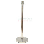Photo of the Luxury Chromed Steel Stanchion Queue Poles with Urn Shaped Top.