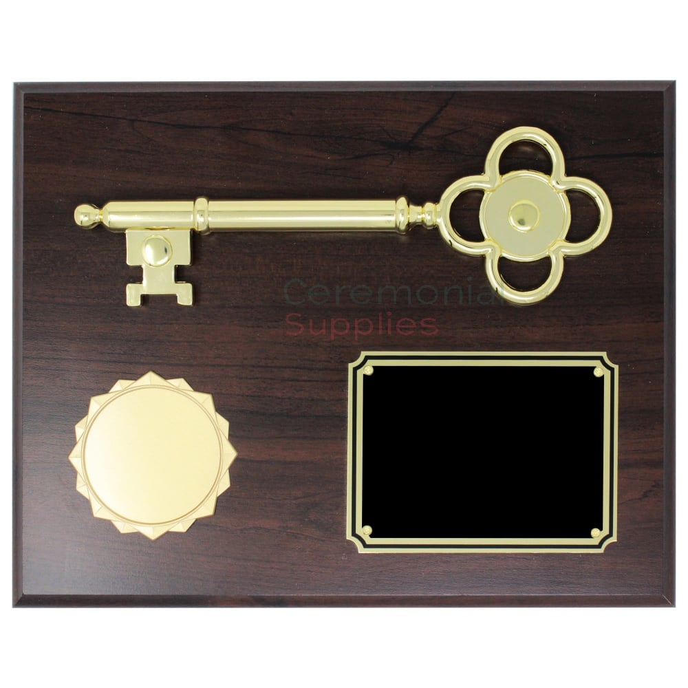 key to the city plaque with seal and gold text box