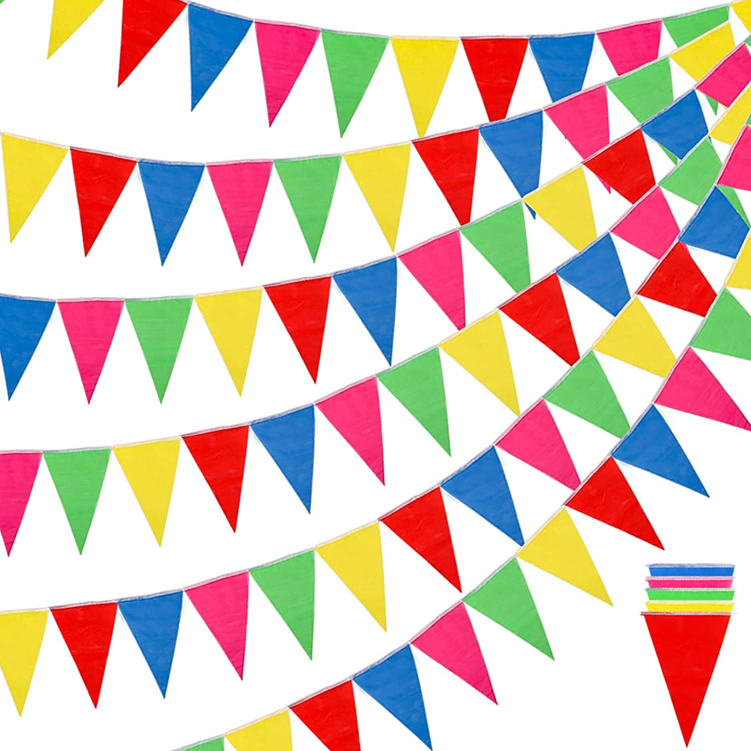 pennants, brilliant red, streamers, string pennants, banners