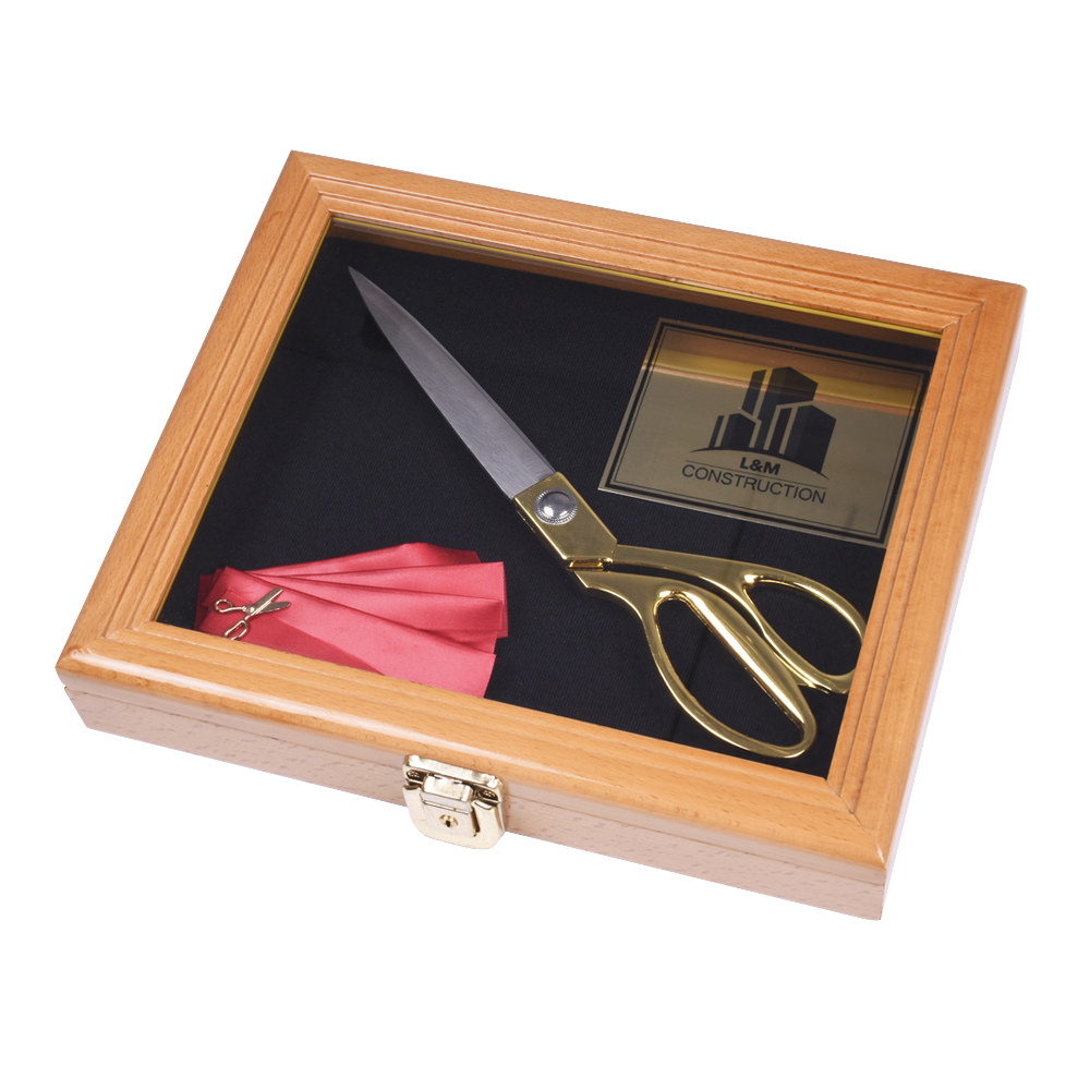 30 inch Ceremonial Scissors Wooden Display Case