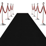 Picture of Elegant Black Gala Event Carpet Runner with Use Examples.