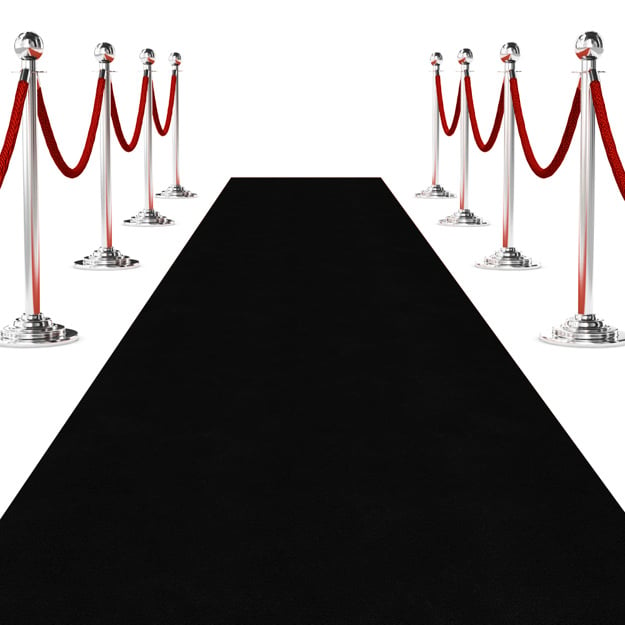 Deluxe Black Gala Event Carpet Runner  Ceremonial Groundbreaking, Grand  Opening , Crowd Control & Memorial Supplies