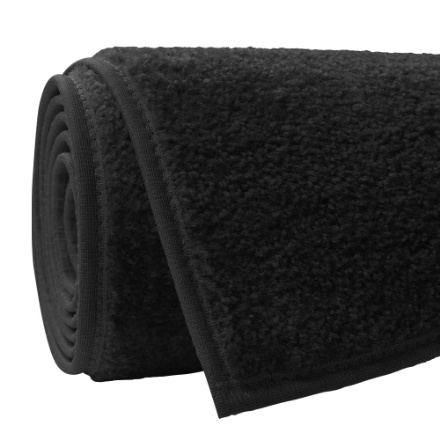 Roll View of Elegant Black Gala Event Carpet Runner