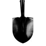 Close up picture of the Classic Black Stainless Steel Groundbreaking Shovel.