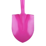 Close up picture of the Classic Pink Stainless Steel Groundbreaking Shovel.