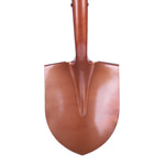 Close up picture of the Classic Brown Stainless Steel Groundbreaking Shovel.