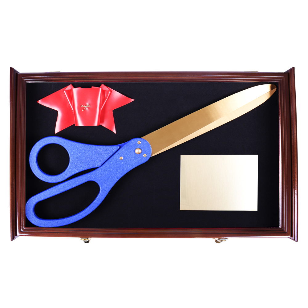 30 inch Ceremonial Scissors Wooden Display Case