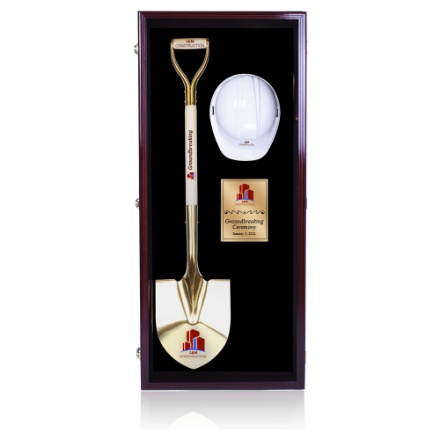 Cherry Groundbreaking Shovel and Hat  Display Box
