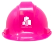 A Pink Hard Construction Hat White Vinyl