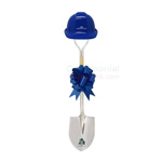 Photo of a Royal Blue Deluxe Ceremonial Shovel, Hard Hat And Bow Kit.