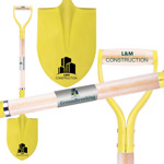 Picture of a Yellow Ceremonial Groundbreaking Shovel with Logo