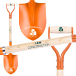 Image of The Orange Groundbreaking Shovel with White  Logo