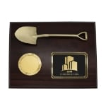 Front Image of the Walnut Groundbreaking Shovel Plaque with Logo