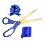 3 Blue and Gold Essential Ribbon Cutting Kit