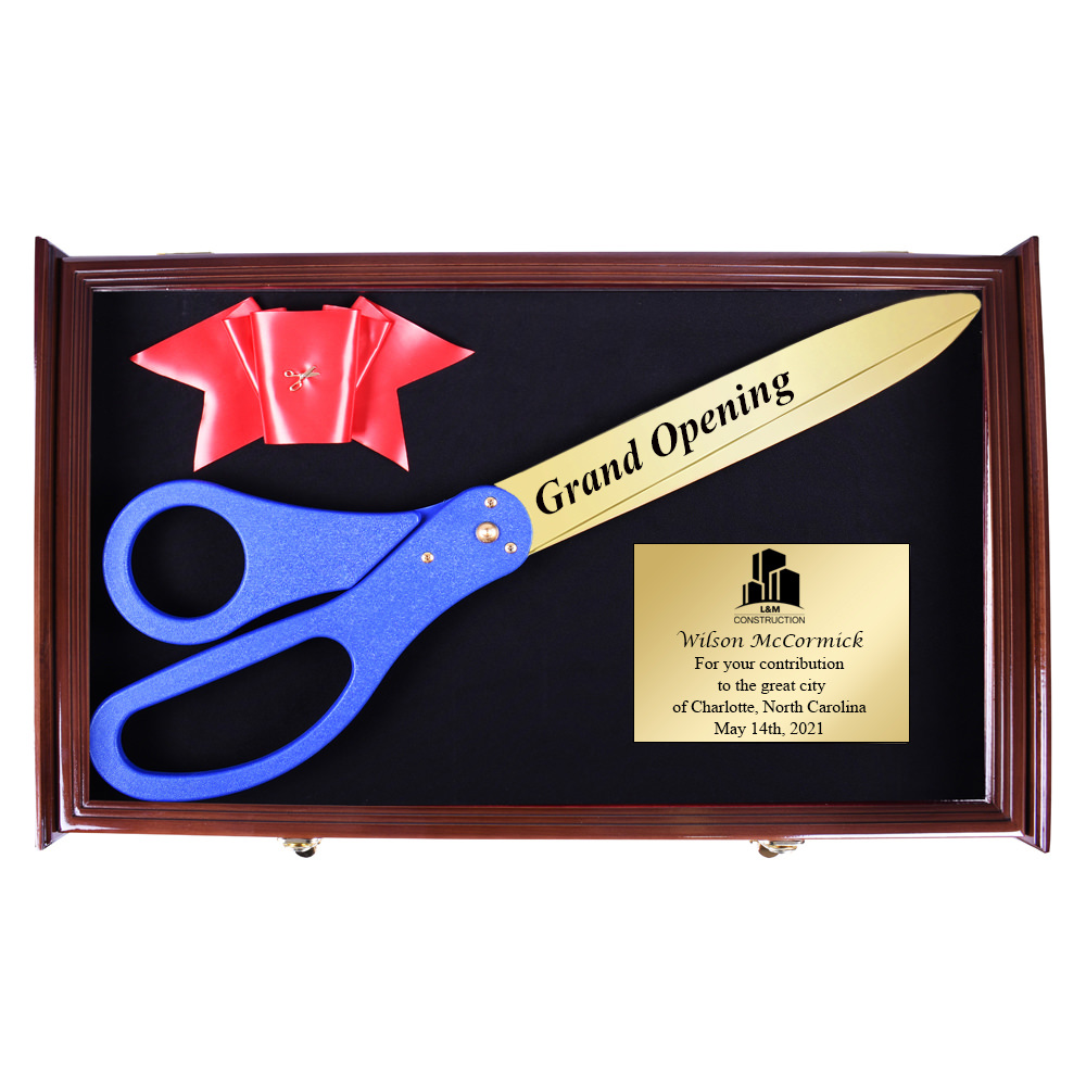 30 inch Ceremonial Scissors Wooden Display Case