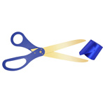 Picture of Matching Blue and Gold Ribbon Cutting Kit.