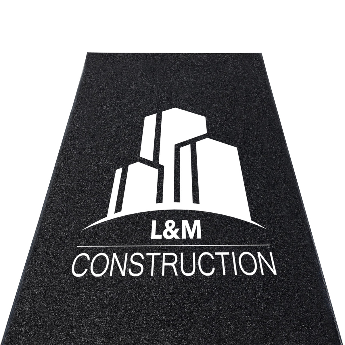 black mat with printed logo