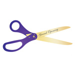 Image of purple custom golden blade scissors.