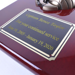 View of Cherry finish plaque with Marine Corps Emblem with Logo