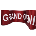 Picture of the Pre-printed Burgundy Grand Opening Ribbon