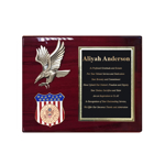 Horizontal Eagle and Insert Award Plaque with Army Insert Example