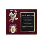 Horizontal Eagle and Insert Award Plaque with Judicial Insert Example
