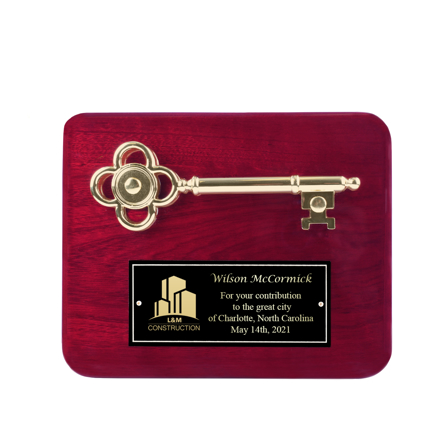 Image of the Cherry Key to the City Plaque with Logo
