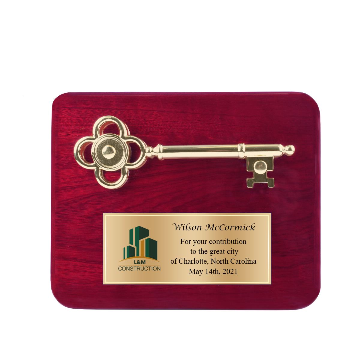 key to the city plaque