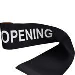 Picture of the Pre-printed Black Grand Opening Ribbon