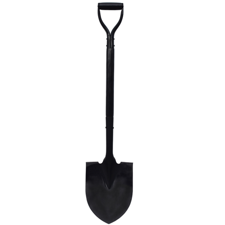 Black metal and wood paint finish shovel